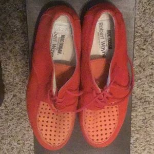 Crepe sole lace ups, leather suede flats/loafers.